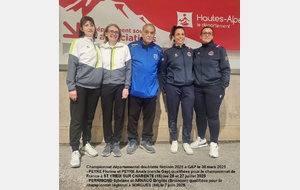 Championnat départemental 2025 doublettes féminin à Gap le 30 mars 2025 : 71 doublettes