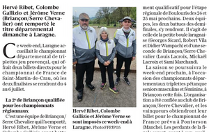 Championnat départemental tripettes jeu provençal les 26 et 27 avril 2025 à Laragne : 103 équipes 