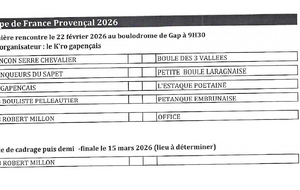 Tirage de la coupe de France jeu provençal