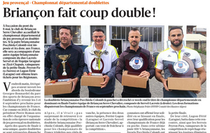 Championnat départemental doublettes jeu provençal du 8 au 10 mai 2025