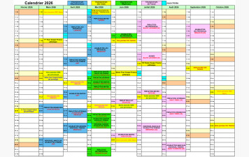 CALENDRIER 2026 des CHAMPIONNATS