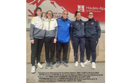 Championnat départemental 2025 doublettes féminin à Gap le 30 mars 2025 : 71 doublettes