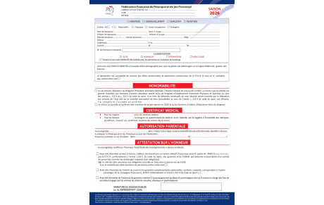 Imprimés licences et mutations 2026