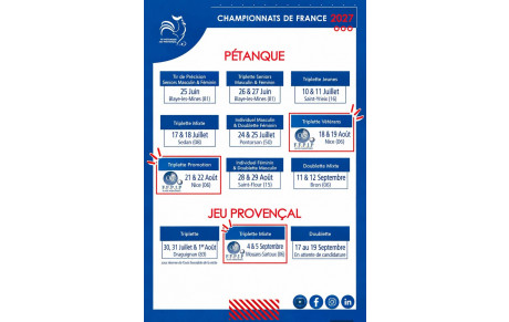 Dates des championnats de France 2027