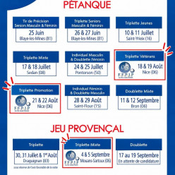Dates des championnats de France 2027